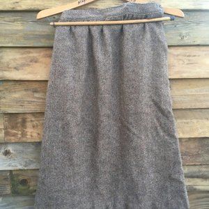 vintage wool tweed skirt brown